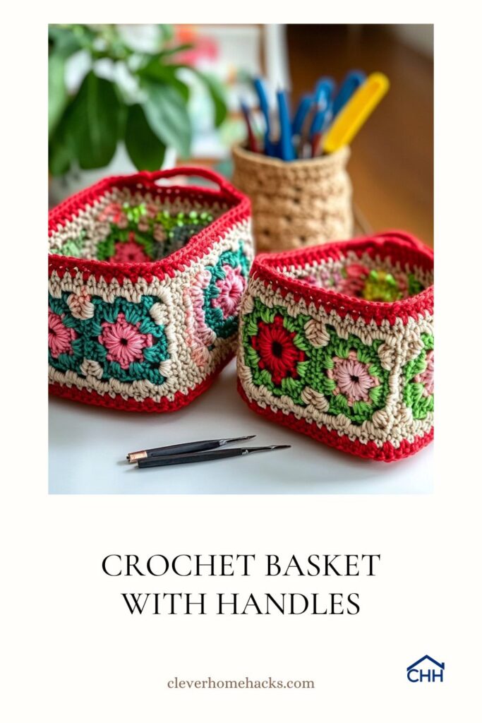 Crochet Basket with Handles