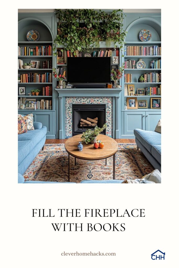 Fill the Fireplace with Books