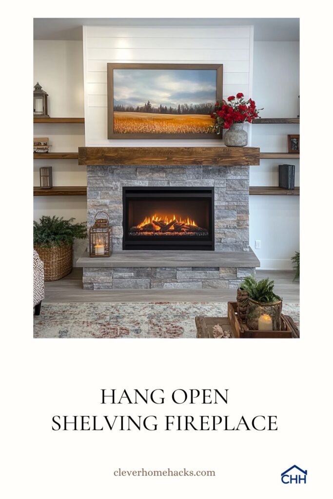 Hang Open Shelving Fireplace