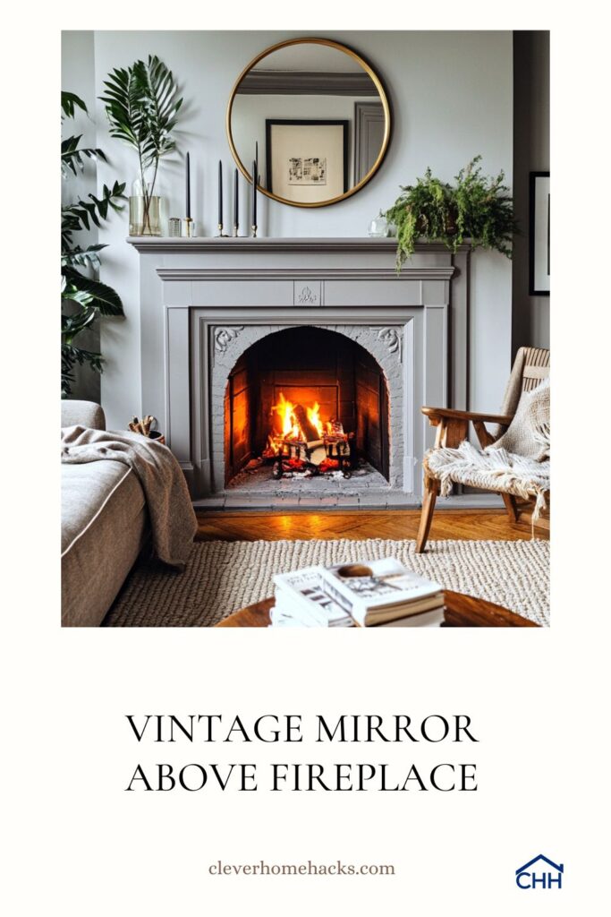 Vintage Mirror Above Fireplace